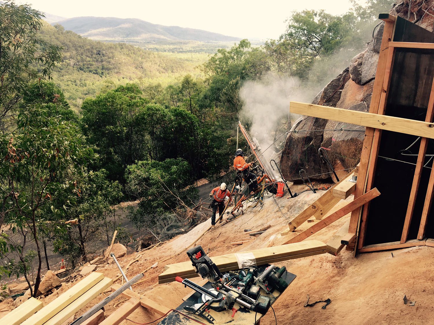 Rope Access Cantilever Rockfall Protection, QLD